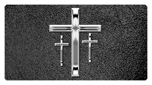 537 DSC700-517-SL-SH-BK Silver 3 Crosses Shimmer Black